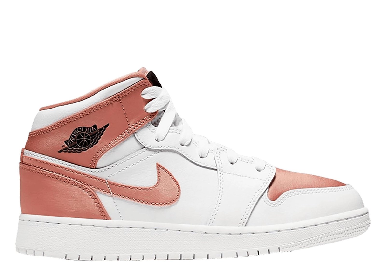 white and rose gold nike