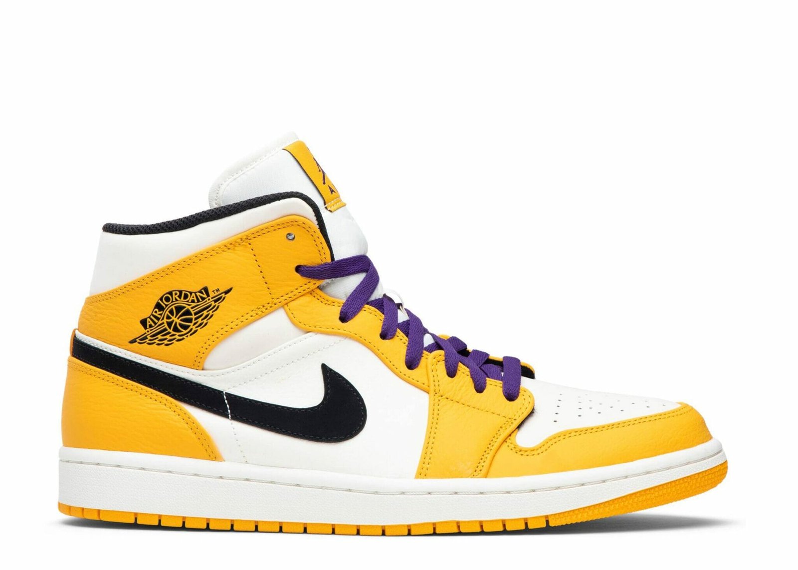נייק אייר ג'ורדן 1 אמצע 'לייקרס' - Nike Air Jordan 1 Mid ‘Lakers ...