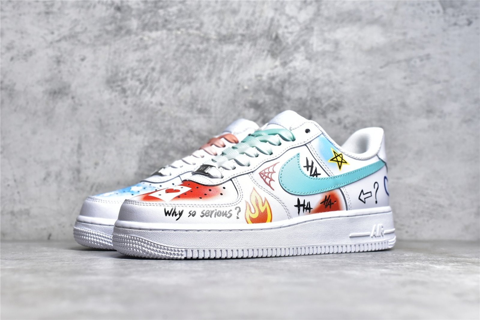 Nike AIR FORCE 1 LOW 07 GRAFFITI WHITE/SKY BLUE/MULTI-COLOR CW2288-111 – תמונה 8