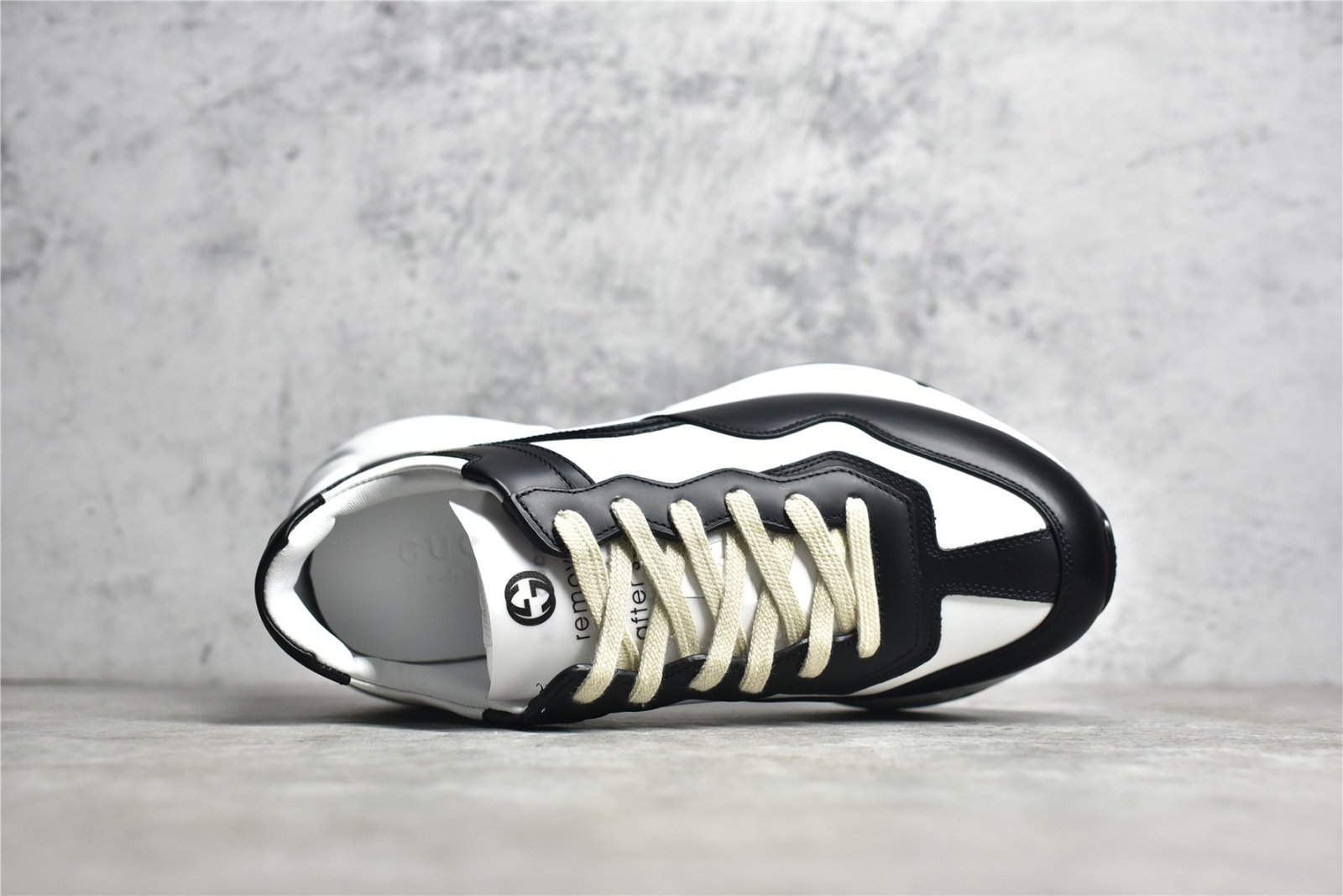 GUCCI RHYTON VINTAGE TRAINER SNEAKER WHITE/BLACK – תמונה 16