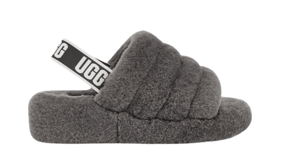 חוו את הסטייל עם נעלי האג Fluff Yeah Slide Grey - עכשיו ב-ShoeSale! UGG | ShoeSale