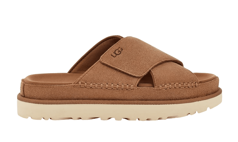 כפכפי האג UGG Women’s Goldenstar Cross Slide Chestnut - סטייל ונוחות מושלמים UGG | ShoeSale