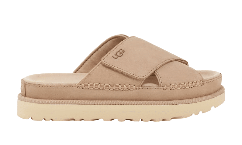 כפכפי UGG נשים Goldenstar Cross Slide Driftwood - סטייל וחמימות בכל צעד! UGG | ShoeSale