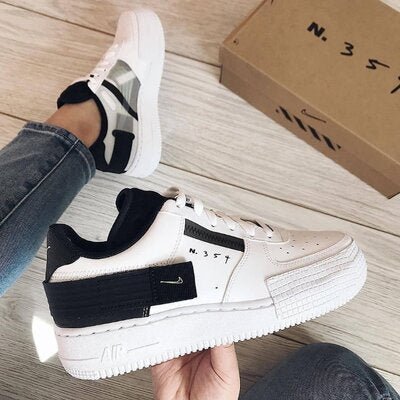 נעלי Air Force 1 Low Drop Type White Black Volt - השילוב המושלם של אופנה וסטייל NIKE | ShoeSale