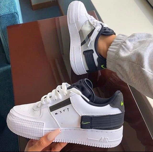 נעלי Air Force 1 Low Drop Type White Black Volt - השילוב המושלם של אופנה וסטייל NIKE | ShoeSale