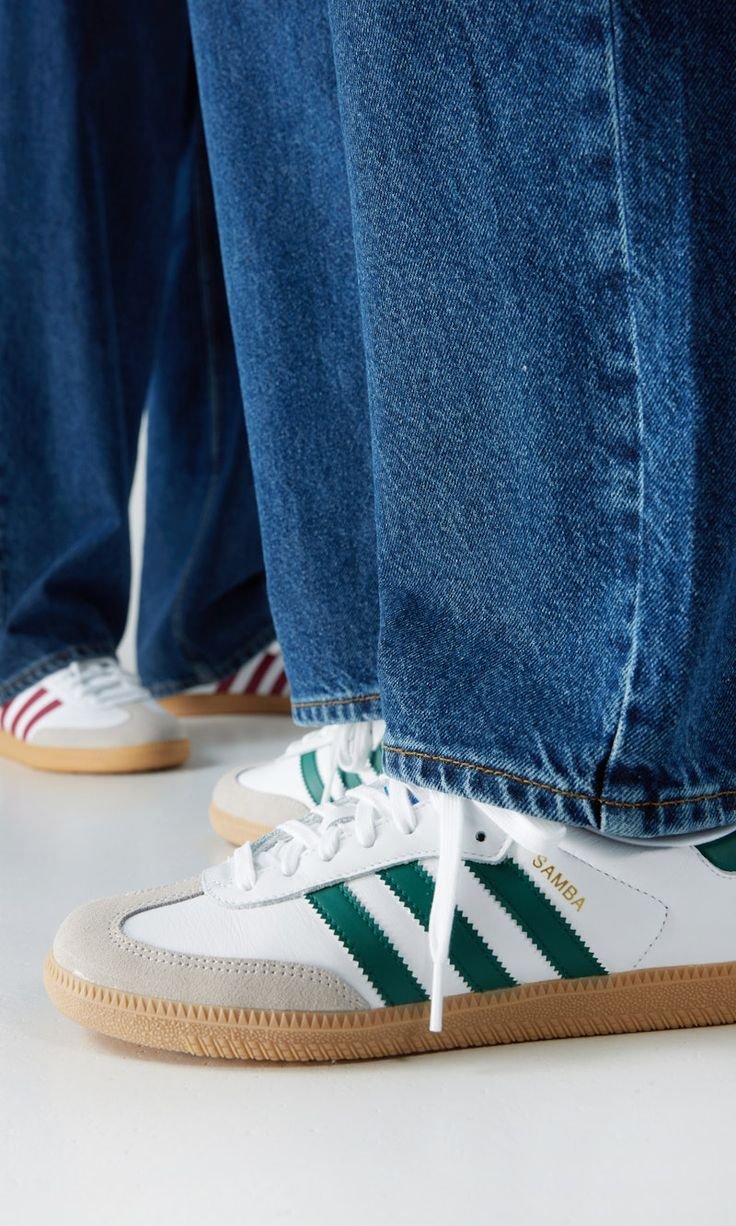 הסניקרס הטרנדיות של Adidas - Samba OG White Collegiate Green Gum ADIDAS SAMBA | ShoeSale