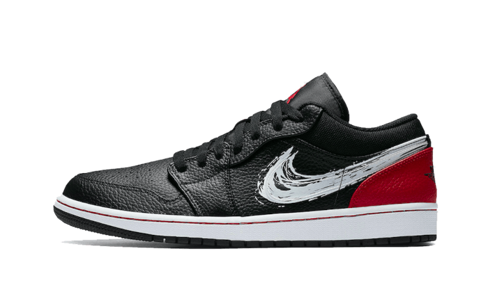 Air Jordan 1 Low Brushstroke Swoosh Black - סניקרס בלתי נגמרות! AIR JORDAN | ShoeSale