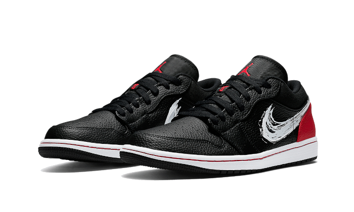 Air Jordan 1 Low Brushstroke Swoosh Black - סניקרס בלתי נגמרות! AIR JORDAN | ShoeSale