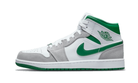 Air Jordan 1 Mid Grey Green - סניקרס בסטייל קסום AIR JORDAN | ShoeSale