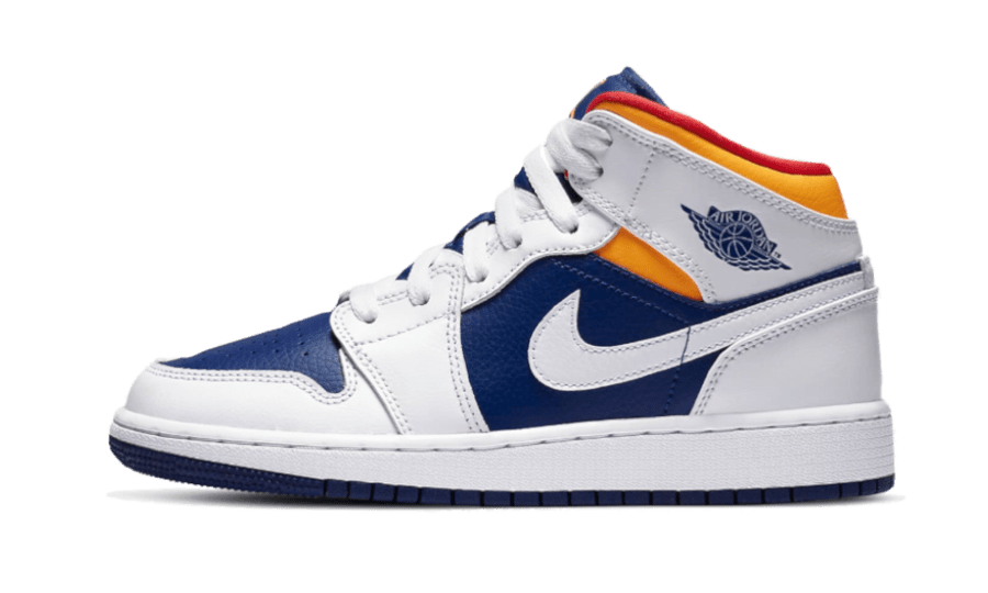 Air Jordan 1 Mid White Laser Orange Deep Royal Blue - הסניקרס שיביאו לכם סטייל! AIR JORDAN | ShoeSale