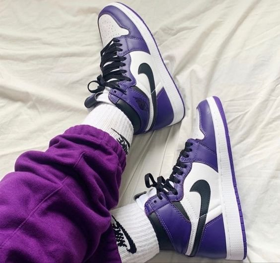 Air Jordan 1 Retro High Og Court Purple White - נעליים שמשדרות סטייל ושיק! AIR JORDAN | ShoeSale
