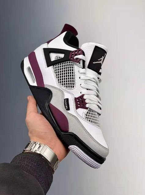 Air Jordan 4 Psg Neutral Grey Bordeaux - חוויית אופנה שאסור לפספס! AIR JORDAN | ShoeSale