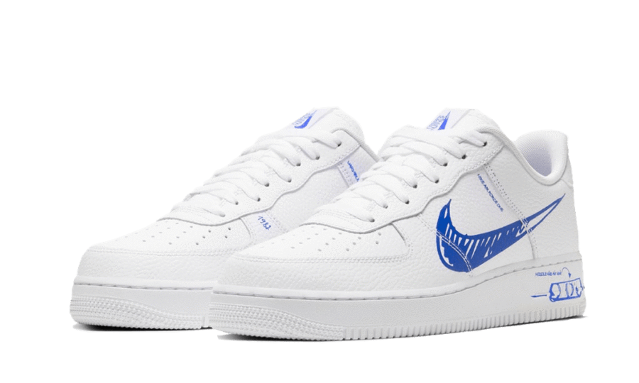 הנעל המושלמת: Air Force 1 Low Sketch Blue Swoosh - הטרנד של העונה! NIKE | ShoeSale